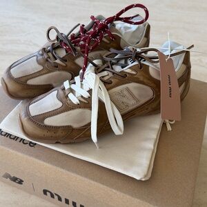 Miu Miu x New Balance 530 SL Deco Sneakers in Calf Leather 38 8